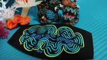 Load image into Gallery viewer, Giant Clam Mask Strap - Embroidered on Black Neoprene
