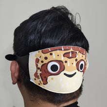 Load image into Gallery viewer, PomPom the Porcupinefish Mask Strap - printed on white neoprene
